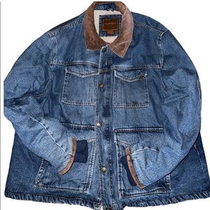 Vintage Wrangler Hero Sherpa Lined Denim Jean Jacket